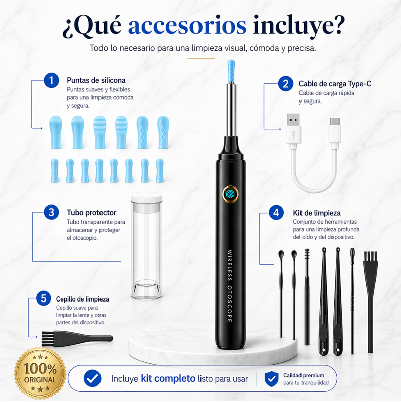 Otoscopio limpiador de oídos con cámara HD Envío GRATIS